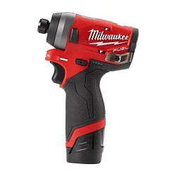 Milwaukee® 2553-22 Impact Driver Kit, Hex Drive, 1/4 in Drive, 1300 in-lb Torque, 12 VDC, 5.1 in Overall Length, Battery Included: Yes