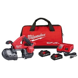 Milwaukee® 2829-22 Compact Band Saw Kit, Cutting Capacity: 3-1/4 in, 35-3/8 in Blade, 18 VDC, 3 Ah Battery, Lithium-Ion Battery