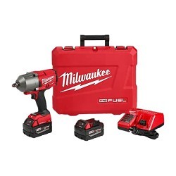 Milwaukee® 2863-22 Cordless Impact Wrench Kit, Square Drive, 1/2 in Drive, 1000 lb-ft, 18 VDC, 8.39 in Overall Length, Battery Included: Yes