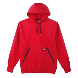 Milwaukee® 350R-2XL Pullover, 2X-Large, Red, Cotton/Polyester, 40 gsm Fabric Weight, Zipper Closure