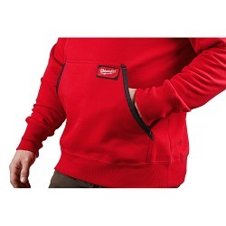 Milwaukee® 350R-2XL Pullover, 2X-Large, Red, Cotton/Polyester, 40 gsm Fabric Weight, Zipper Closure