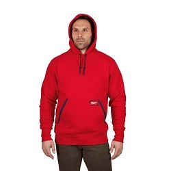 Milwaukee® 350R-L Heavy Duty Pullover, Hooded (Yes/No): Yes, Men's, Large, Red, Cotton/Polyester