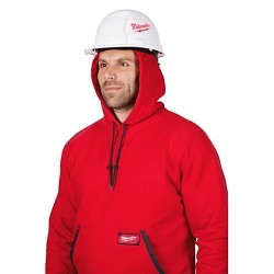 Milwaukee® 350R-L Heavy Duty Pullover, Hooded (Yes/No): Yes, Men's, Large, Red, Cotton/Polyester