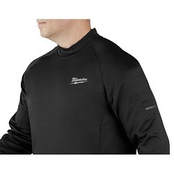 Milwaukee® 405B-21L Shirt, Hooded: No, Male, Large, Black, Carbon Fiber/Fleece/Polyester, 3.3125 in Length