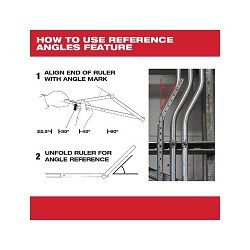 Milwaukee® 48-22-3801 Folding Rule, Measuring System: SAE, Graduations: 1/16 in, 9-1/4 in Length, Fiberglass/Composite Laminate, White