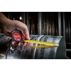 Milwaukee® 48-22-5506C Tape Measure, 6 ft Blade Length, 13 mm Blade Width, Steel Blade, Graduations: 1/16 in Top, 1 mm Bottom