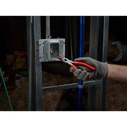 Milwaukee® 48-22-6101 Long Nose Plier, Manual, Serrated Jaw, 2-1/2 in Jaw Length, 1/2 in Jaw Width, 8 in Overall Length, 7/64 in Tip Width, Cutter Included: Yes, No, Wire Stripper Included: Yes