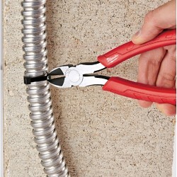 Milwaukee® 48-22-6107 Cutting Plier, 1.13 in, 11/32 in Nominal Capacity, Taper Jaw, 0.88 in LG x 0.453 in WD Jaw, 7 in Overall Length, Steel Jaw