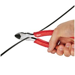 Milwaukee® 48-22-6107 Cutting Plier, 1.13 in, 11/32 in Nominal Capacity, Taper Jaw, 0.88 in LG x 0.453 in WD Jaw, 7 in Overall Length, Steel Jaw