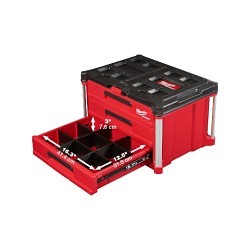 Milwaukee® 48-22-8443 Tool Box, Series: PACKOUT, 3 Drawers, 20 oz