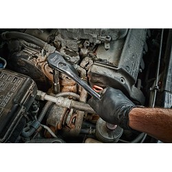 Milwaukee® 48-22-9010 Ratchet and Socket Set, No, Metric/SAE, 6 Points, 1/2 in Drive, 47 Piece