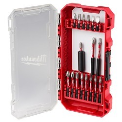 Milwaukee® 48-32-4403 Driver Bit Set, #1, #2, #3, 3/16 in, T15, T20 Point, Phillips/Square Slotted/Torx Point, 1 in, 2 in, 3-1/2 in Overall Length, 1/4 Dia in, Steel