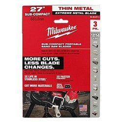 Milwaukee® 48-39-0711 Sub-Compact Band Saw Blade, 27 in Length, 1/2 in Width, 12/14, Metal Body