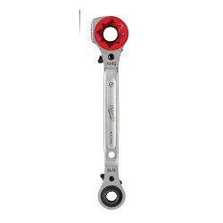 Milwaukee® 48-22-9216M Lineman's Ratcheting Wrench With Milled Strike Face, 3/4 in, 1 in, 1-1/8 in Square Wrench, 11-1/4 in OAL