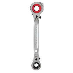 Milwaukee® 48-22-9216M Lineman's Ratcheting Wrench With Milled Strike Face, 3/4 in, 1 in, 1-1/8 in Square Wrench, 11-1/4 in OAL