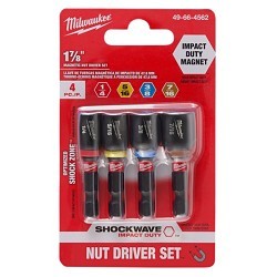 Milwaukee® 49-66-4562 Nutdriver Set, 4 Piece, 1-7/8 in Overall Length