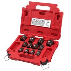 Milwaukee® 49-66-7010 Socket Set, Yes Impact Rated, Metric, 6 Points, 1/2 in Drive, 12 Piece, Square Socket Shape, Box