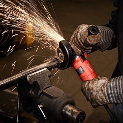 Milwaukee® 6140-30 Small Angle Grinder, 4-1/2 in Wheel Diameter, 5/8 in Arbor/Shank, 120 VAC, For Wheel Type: Type 27, Black/Red, Paddle Switch