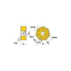 Mitsubishi Materials USA 10539811 Milling Insert, Carbide, Manufacturer's Grade: VP15TF, Steel, Stainless Steel, Cast Iron, Hard Materials, Super-Alloys / Titanium Material Application