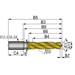 Mitsubishi Materials USA MWS0235X20DB VP15TF Jobber Length Drill Bit, 140 deg Point, Solid Carbide Tipped, Yes Through Coolant (Yes/No)