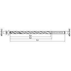 Mitsubishi Materials USA MWS0235X20DB VP15TF Jobber Length Drill Bit, 140 deg Point, Solid Carbide Tipped, Yes Through Coolant (Yes/No)