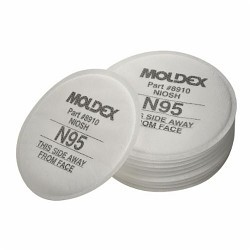 Moldex® L8910 Particulate Pre-Filter, Series: 7000, 7800 and 9000, For Use With: Moldex® 7000, 7800 and 9000 Series Respirators, N95, 95 % Filter Efficiency, Thread, White, Resists: Particulate