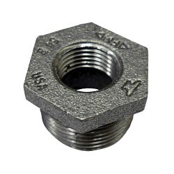 Anvil® 0319905600 FIG 383 Hex Head Pipe Bushing, 3/4 x 1/2 in Nominal, MNPT x FNPT End Style, 150/300 lb, Cast Iron, Galvanized, Domestic