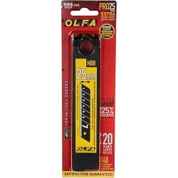 OLFA® HBB-20B Snap-Off Blade, Steel, Snap-Off Blade, 4-15/16 in Blade Length, 1 in Blade Width, Compatible With: H; SVR; NH, H-1, NH-1, SVR-1, 1MPP3, 5LC35, 5LC41, 0.027 in Thickness