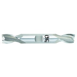 OSG DEDS 5220300 Center Cutting Double End High Performance Regular Length Square End Mill, 1/4 in Dia Cutter, 1/2 in Length of Cut, 2 Flutes, 3/8 in Dia Shank, 3-1/8 in OAL, Bright