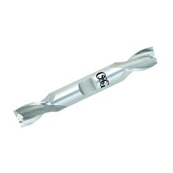 OSG DEDS 5220300 Center Cutting Double End High Performance Regular Length Square End Mill, 1/4 in Dia Cutter, 1/2 in Length of Cut, 2 Flutes, 3/8 in Dia Shank, 3-1/8 in OAL, Bright