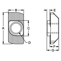 OFFM/14165 Special Nut, SAE, 1/4-20 in, Steel, Bright Zinc Plated, Material Grade: 1038