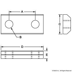 OFFM/3908 Special Nut, Metric, M8 x 1.25, Steel, Bright Zinc Plated, Material Grade: 1215