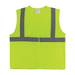 PIP® 302-MVGLY-4X Safety Vest, 4XL, Hi-Viz Lime Yellow, Polyester Mesh, Hook and Loop Closure, ANSI Class: Class 2, Specifications Met: ANSI 107 Type R