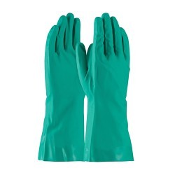 PIP® 50-N150G/XXL Chemical Resistant Gloves, 2X-Large, #11, Ambidextrous Hand, Nitrile, Green, Flock Lined, 13 in Length, Resists: Abrasion, Cut, Puncture and Tear, Straight Cuff, 15 mil Thickness, Raised Diamond