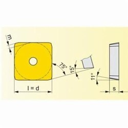 Pramet 6754579 Positive Milling Insert, ANSI Code: SPKN 53EDSR M9325, SPKN Insert, 1504 Insert, Carbide, Manufacturer's Grade: M9325, Squared Shape