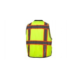 Pyramex® RVZ4410B Surveyor Safety Vest, Medium, Orange, Half Mesh/Half Solid, Zipper Closure, 8 Pockets, ANSI Class: Type R Class 2, ANSI/ISEA 107-2015 Type R