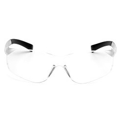 Pyramex® S2510S Safety Glasses, Anti-Scratch Lens Coating, Clear Lens, Frameless, Black/Clear Frame, Polycarbonate Lens, ANSI Specified, CSA Certified, CE Certified Specifications Met