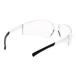 Pyramex® S2510S Safety Glasses, Anti-Scratch Lens Coating, Clear Lens, Frameless, Black/Clear Frame, Polycarbonate Lens, ANSI Specified, CSA Certified, CE Certified Specifications Met