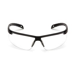 Pyramex® Ever-Lite® SB8610DTM Safety Glasses, H2MAX Anti-Fog/Anti-Scratch, Clear Lens, Wrap Around/Half-Frame Frame, Black, Polycarbonate Frame, Polycarbonate Lens, ANSI Z87.1, CAN/CSA Z94.3-15, CE EN166