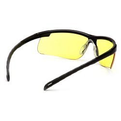 Pyramex® Ever-Lite® SB8630D Safety Glasses, Anti-Fog Lens Coating, Amber Lens, Black Frame, Polycarbonate Frame, Polycarbonate Lens, 64 mm PD, 79.6 mm Diagonal x 43.3 mm Vertical x 1.8 mm THK Lens, 134.3 mm WD x 163.5 mm OAL