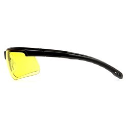 Pyramex® Ever-Lite® SB8630D Safety Glasses, Anti-Fog Lens Coating, Amber Lens, Black Frame, Polycarbonate Frame, Polycarbonate Lens, 64 mm PD, 79.6 mm Diagonal x 43.3 mm Vertical x 1.8 mm THK Lens, 134.3 mm WD x 163.5 mm OAL