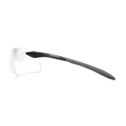 Pyramex® Intrepid II® SB8810S Lightweight Safety Eyewear, Anti-Scratch, Clear Lens, Black/Gray, Polycarbonate Lens, ANSI Z87.1, CAN/CSA Z94.3-15, CE EN166, MIL-PRF 32432