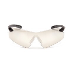 Pyramex® SB8880S Safety Eyewear, Anti-Scratch Lens Coating, Indoor/Outdoor Mirror Lens, Black/Gray Frame, Polycarbonate Lens, ANSI Z87.1, CAN/CSA Z94.3-15, CE EN166, MIL-PRF 32432, Universal