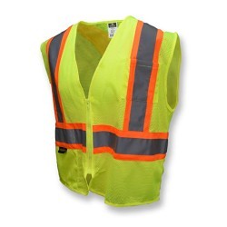 Radians® SV22X-XL Safety Vest, X-Large, 100% Polyester Mesh, Front Zipper Closure, 2 Pockets, ANSI Class: ANSI/ISEA 107