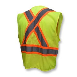 Radians® SV22X-XL Safety Vest, X-Large, 100% Polyester Mesh, Front Zipper Closure, 2 Pockets, ANSI Class: ANSI/ISEA 107