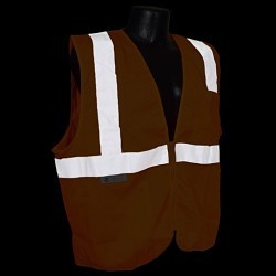 Radians® SV2ZOM-M Economy Safety Vest, Medium, Orange, 100% Polyester Mesh, Zipper Closure, 2 Pockets, ANSI Class: Class 2