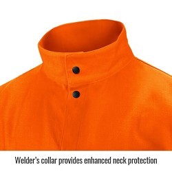 Revco F09-30C-XL Welding Jacket, XL, Cotton, Safety Orange