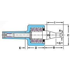 Riten Riten 51105 Live Center, Heavy Duty, 5MT Taper, 1100 lb Maximum Workpiece Weight