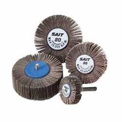 SAIT® 71020 2A Premium Coated Flap Wheel, 1-1/2 in Dia, 1/2 in W Face, 60 Grit, Medium Grade, Aluminum Oxide Abrasive
