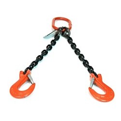 STREN-FLEX® CM1603G10DOS Chain Sling, 26000 lb Load, 1/2 in Chain, 2 Grade, Oblong link and (2) sling hooks Attachment, 3 ft Length